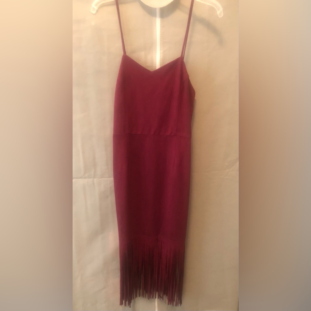 NWT Fabrik suede fringed dress